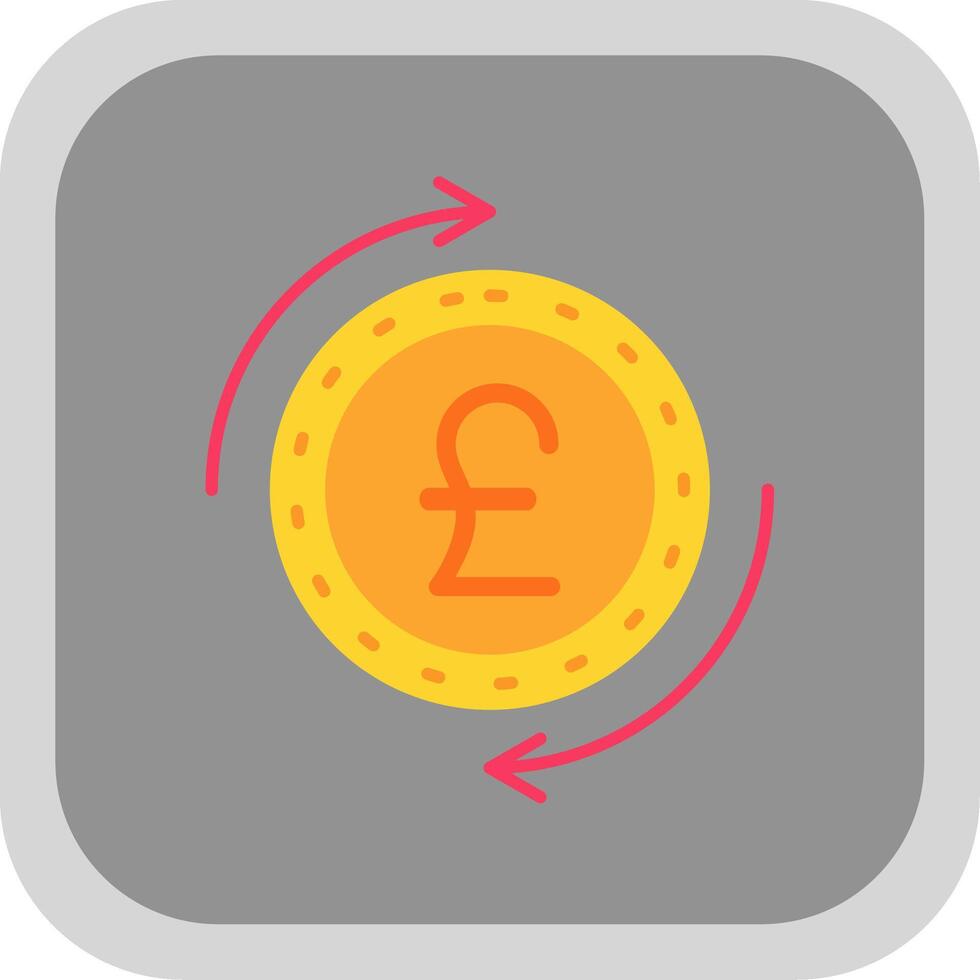 Pound Flat Round Corner Icon vector