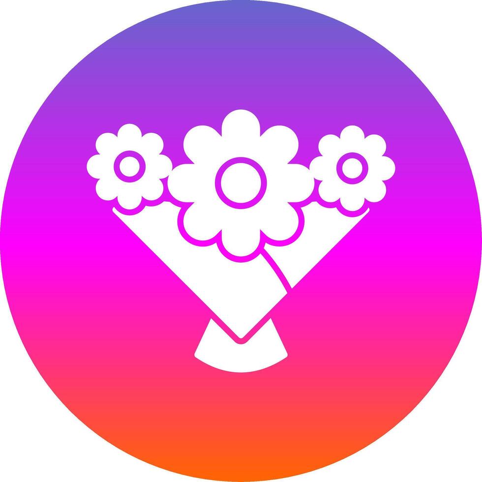 Flower Bouquet Glyph Gradient Circle Icon vector