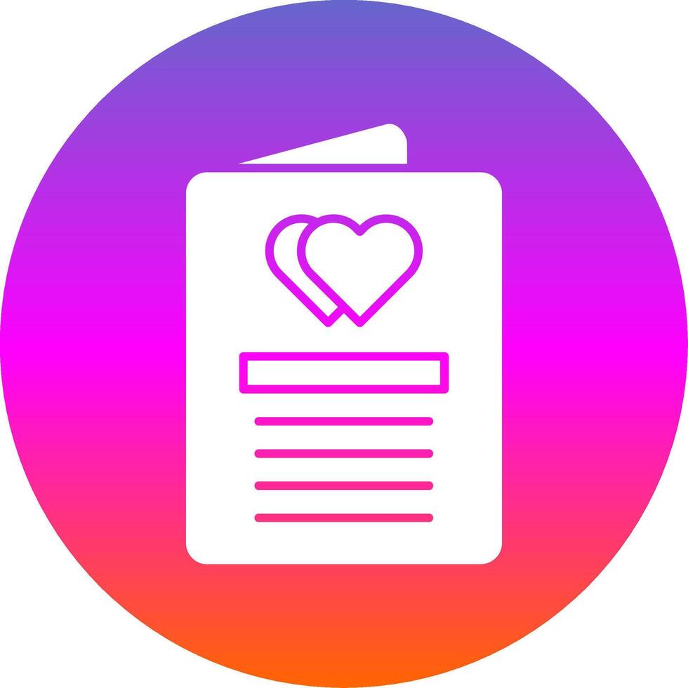 Wedding Invitation Glyph Gradient Circle Icon vector