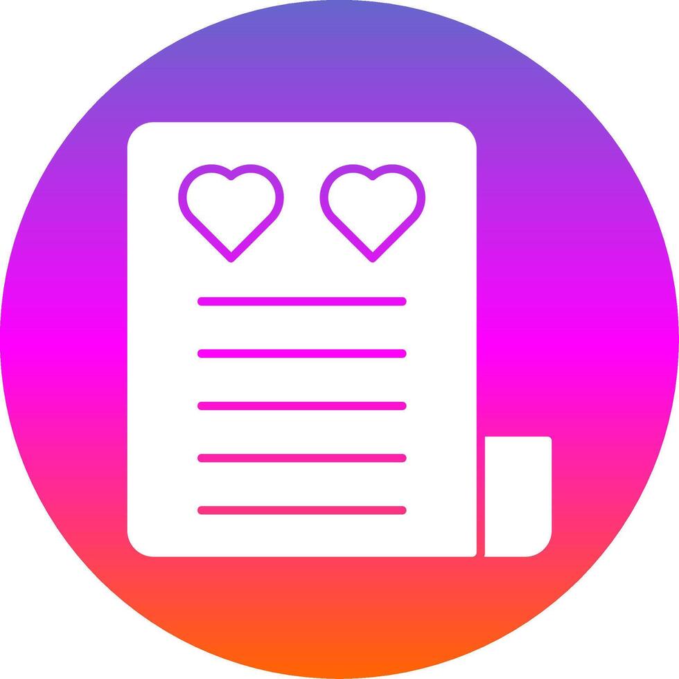 Love Letter Glyph Gradient Circle Icon vector
