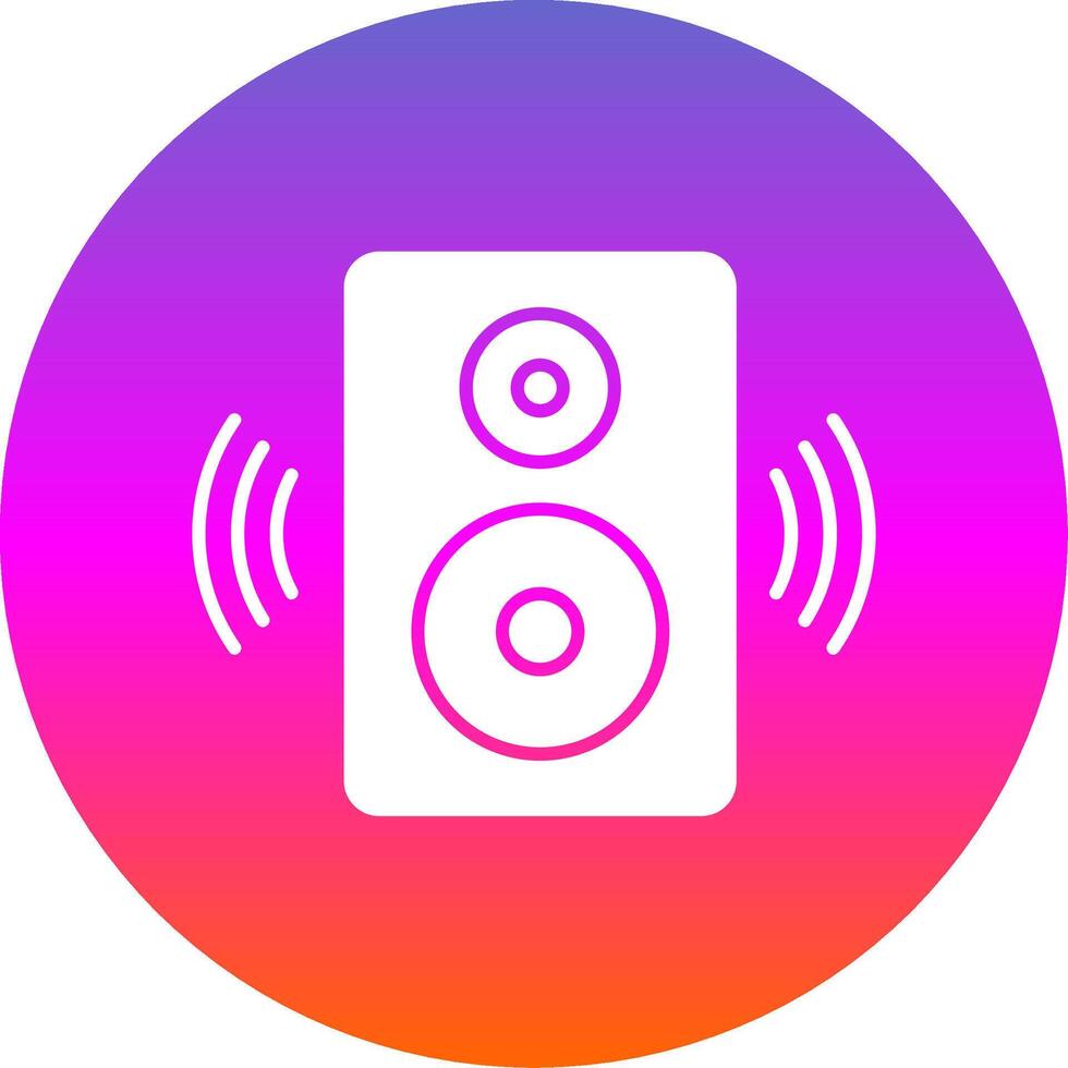 Speaker Glyph Gradient Circle Icon vector