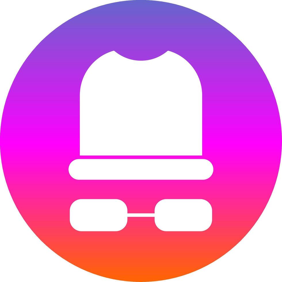 White Hat Glyph Gradient Circle Icon vector