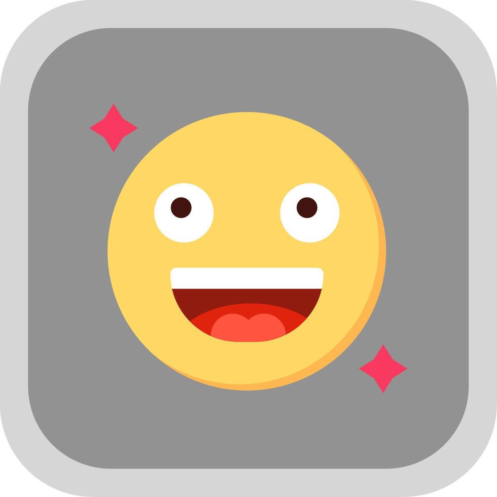 Smile Flat Round Corner Icon vector