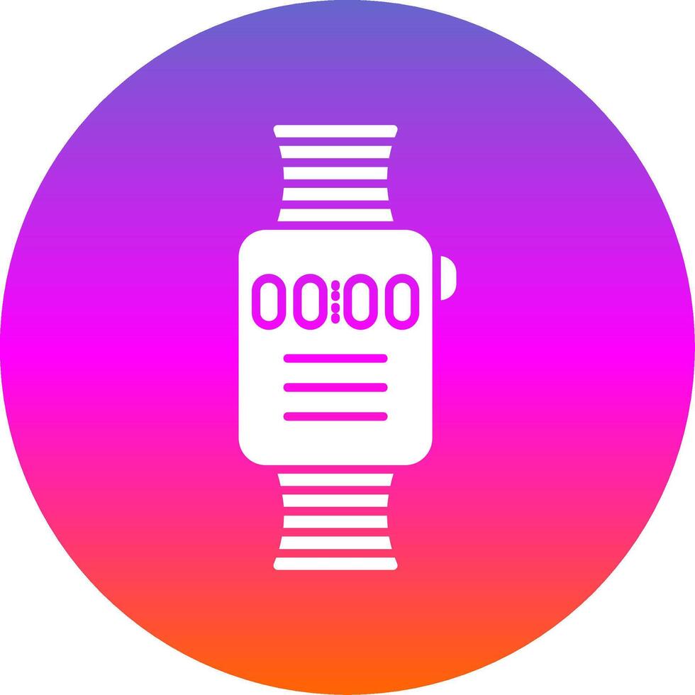 Smart Watch Glyph Gradient Circle Icon vector
