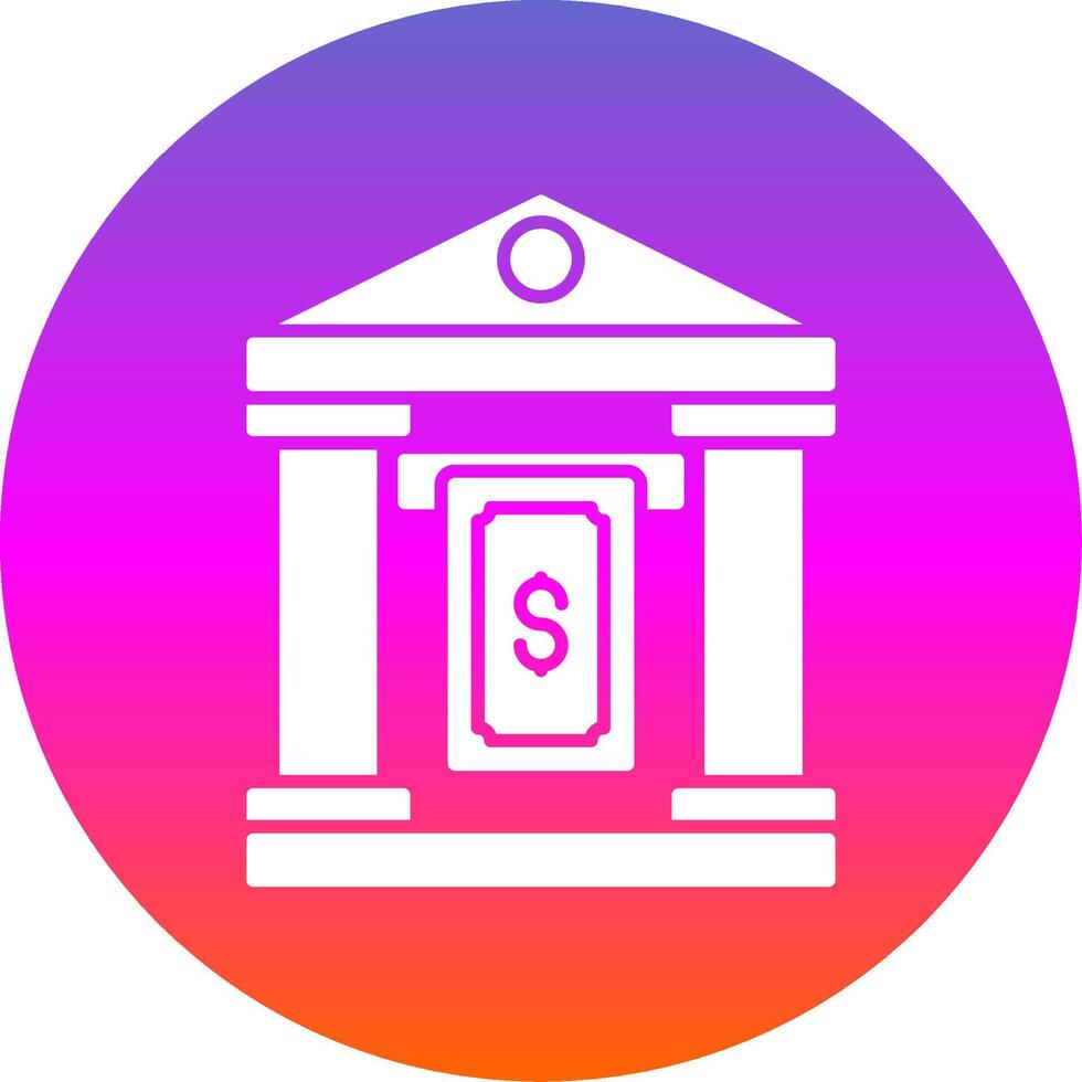 Cash Withdraw Glyph Gradient Circle Icon vector