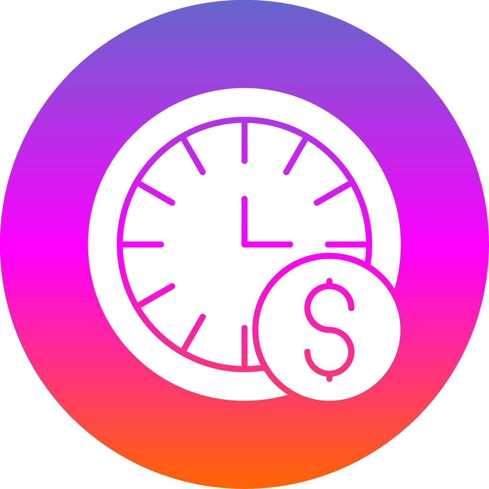 Time is Money Glyph Gradient Circle Icon vector