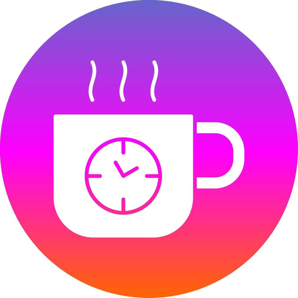 Coffee Time Glyph Gradient Circle Icon vector