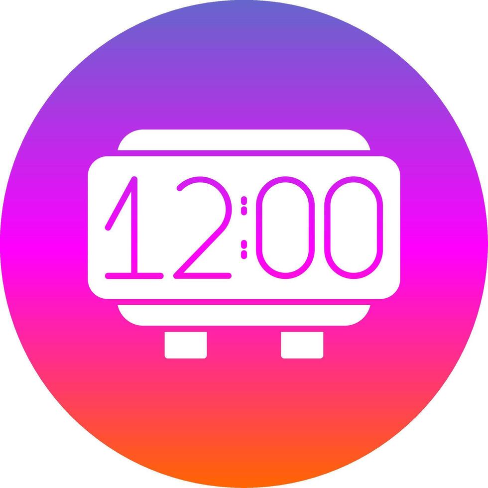 Digital Clock Glyph Gradient Circle Icon vector
