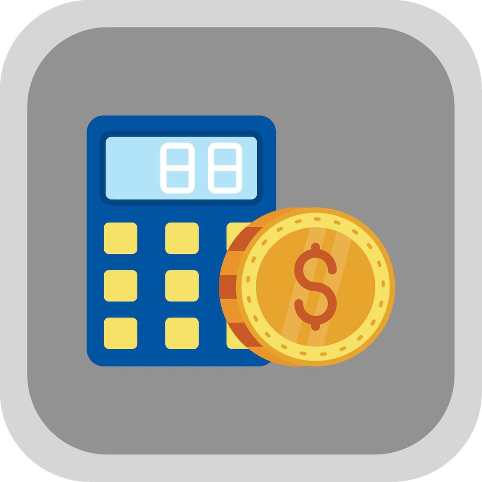 Calculator Flat Round Corner Icon vector