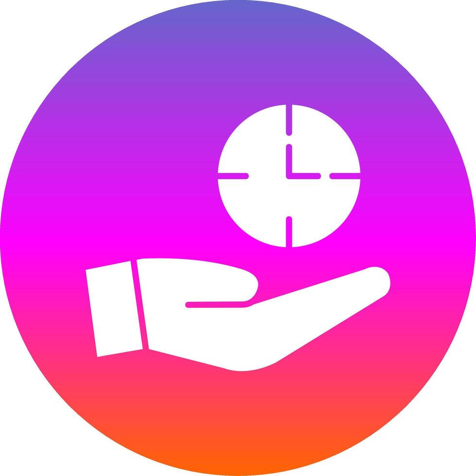 Save Time Glyph Gradient Circle Icon vector