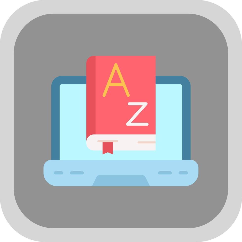 Dictionary Flat Round Corner Icon vector