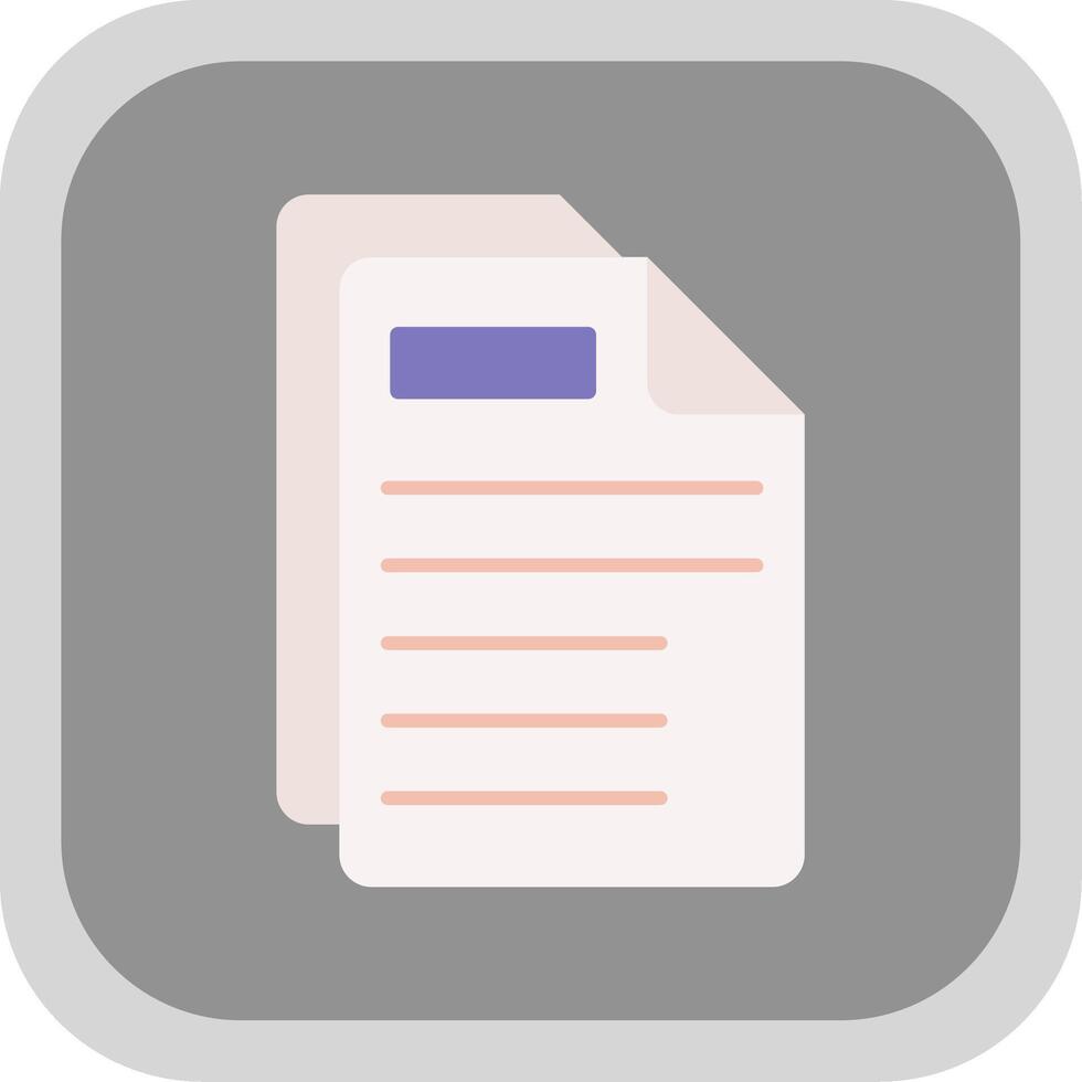 Paper Flat Round Corner Icon vector