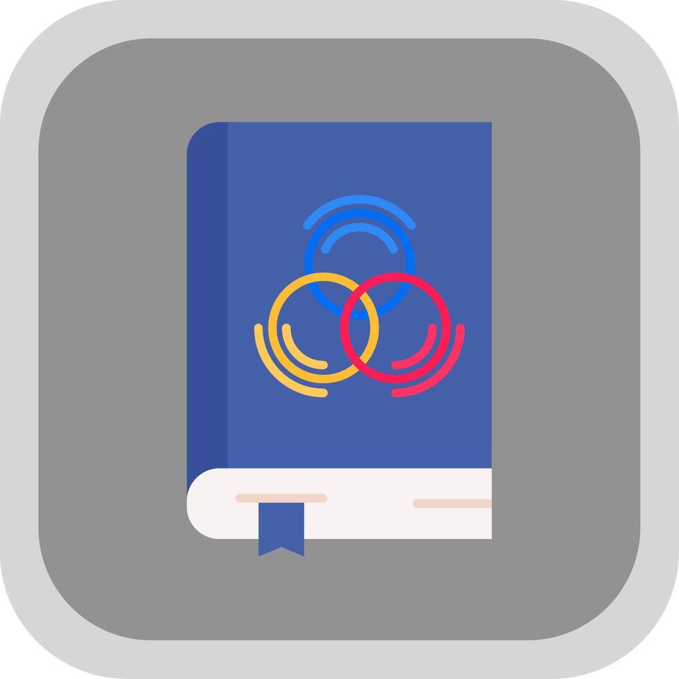 Book Flat Round Corner Icon vector