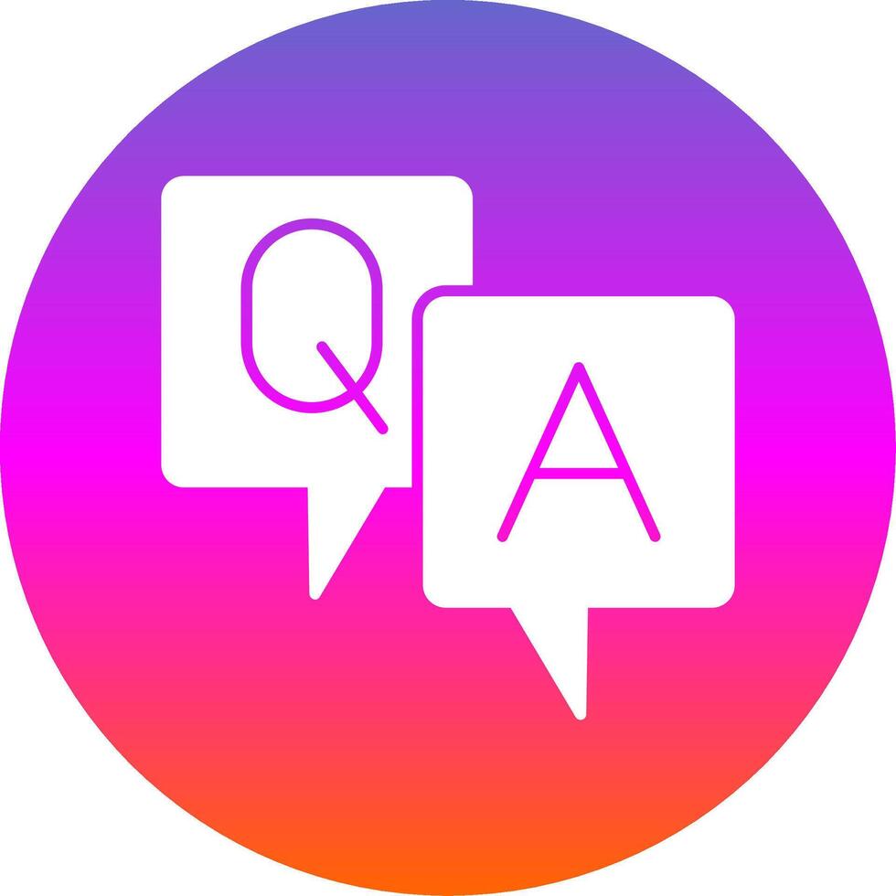 Question And Answer Glyph Gradient Circle Icon vector