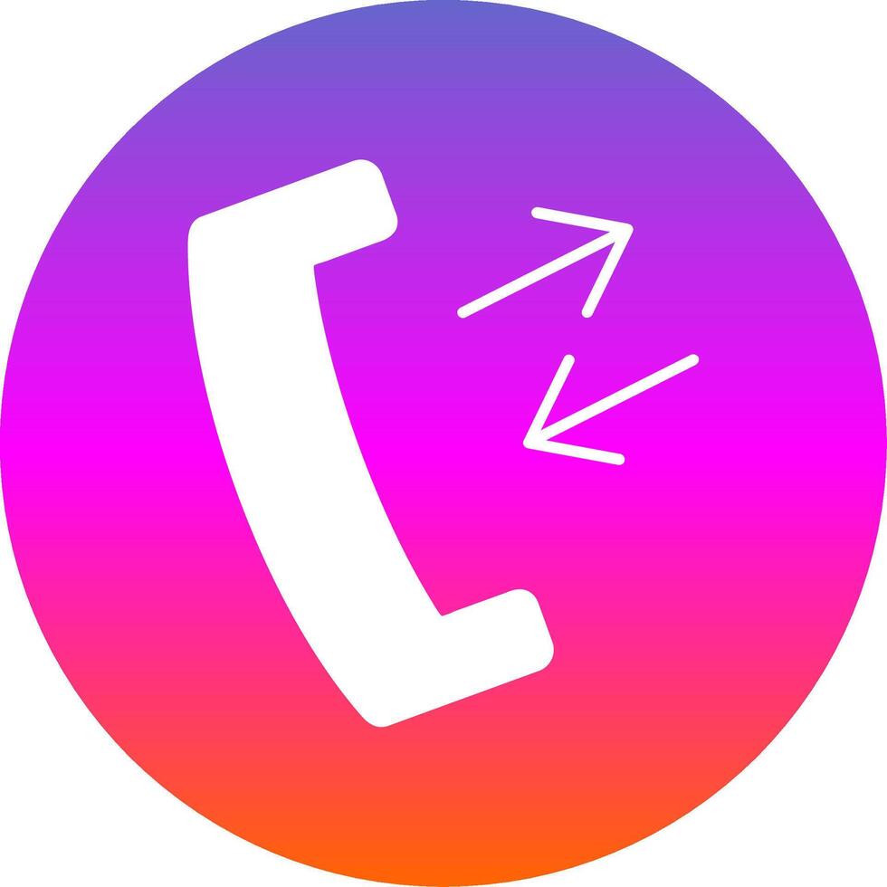 Phone Receiver Glyph Gradient Circle Icon vector