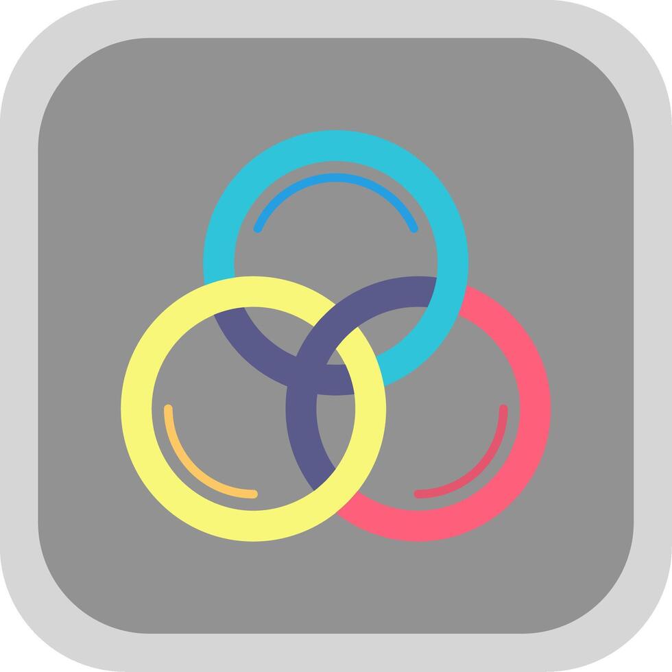 Cmyk Flat Round Corner Icon vector
