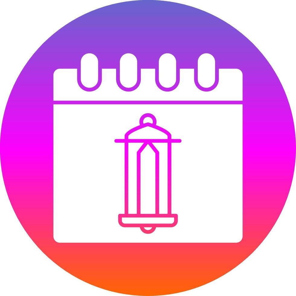 Calendar Glyph Gradient Circle Icon vector
