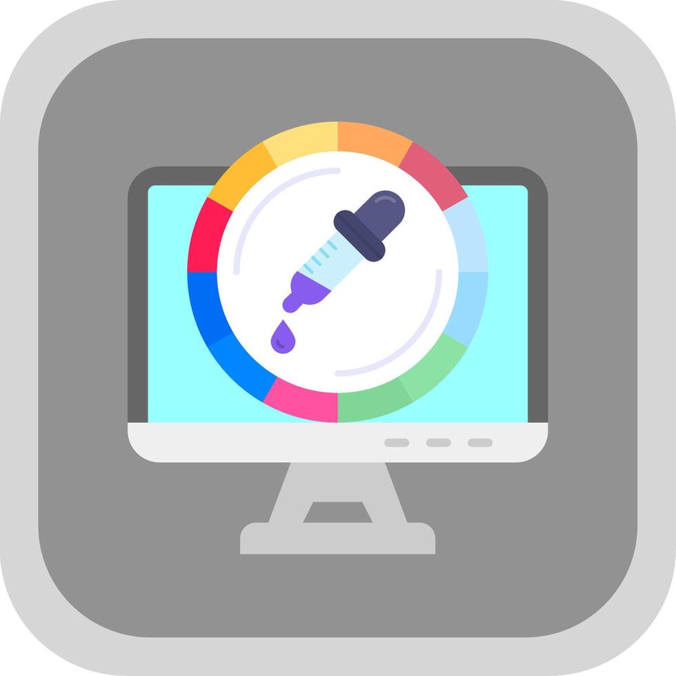 Color Flat Round Corner Icon vector