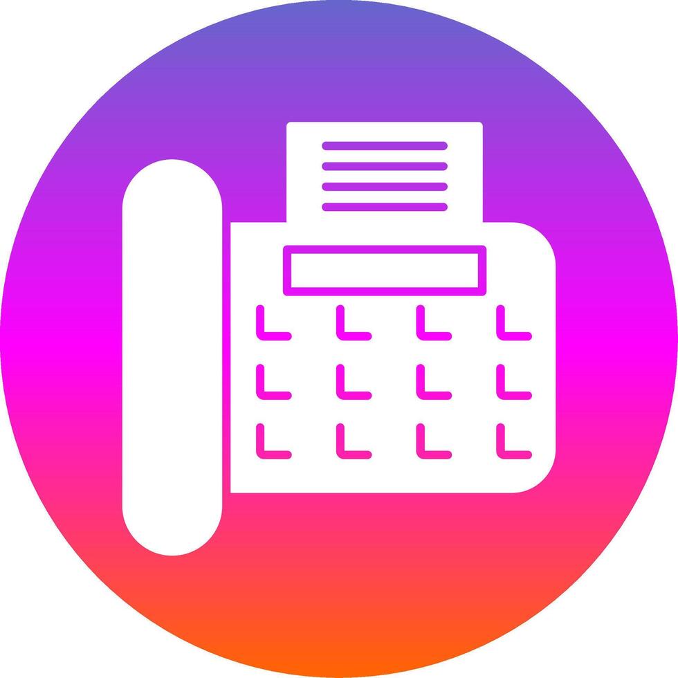 Fax Glyph Gradient Circle Icon vector