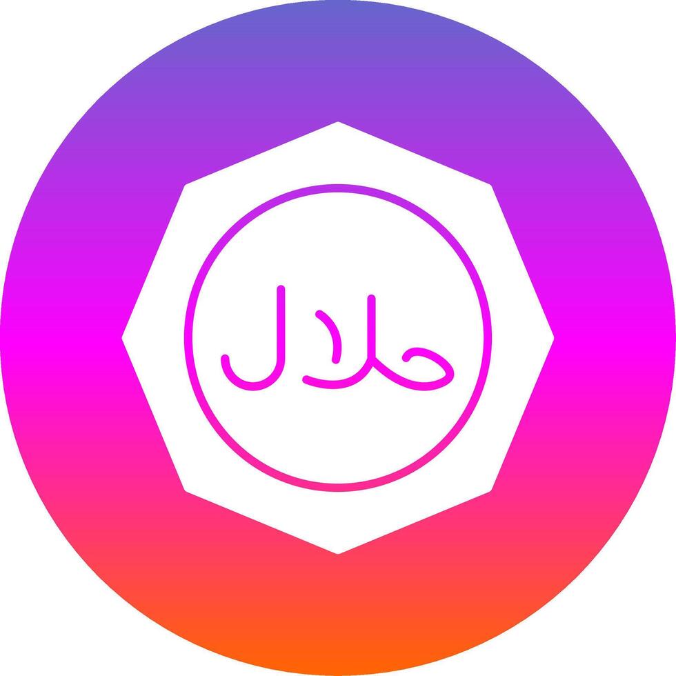 Halal Glyph Gradient Circle Icon vector