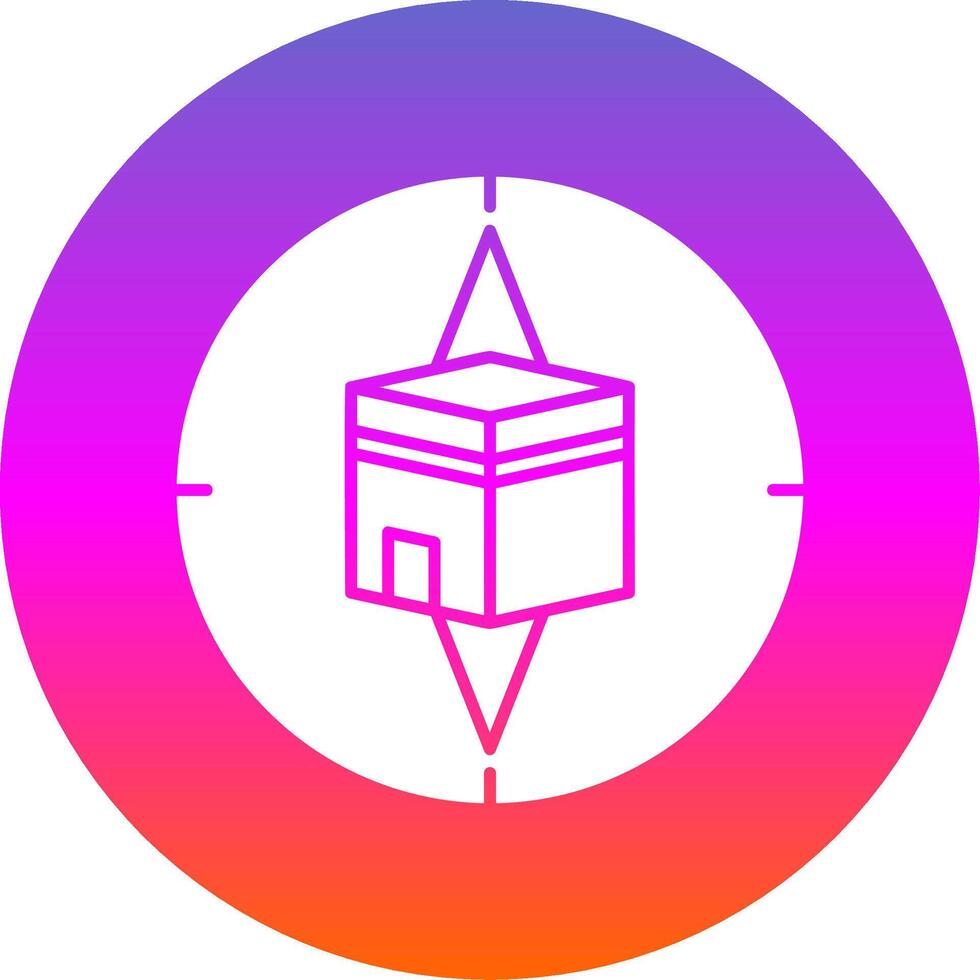 Qibla Compass Glyph Gradient Circle Icon vector
