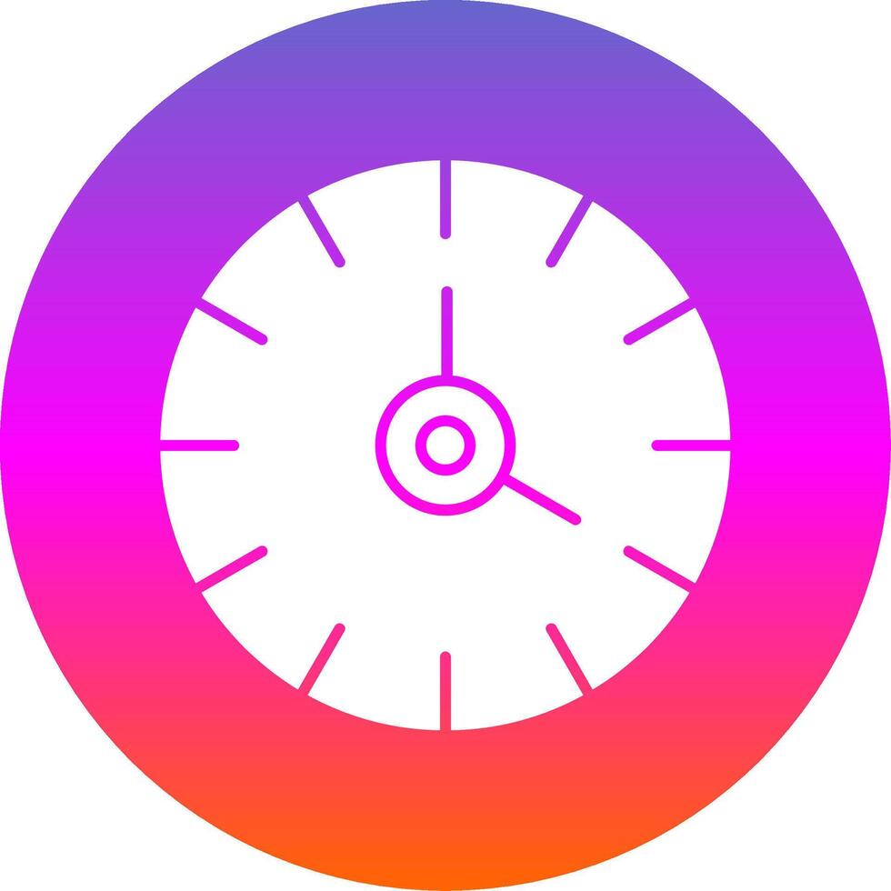 reloj glifo degradado circulo icono vector