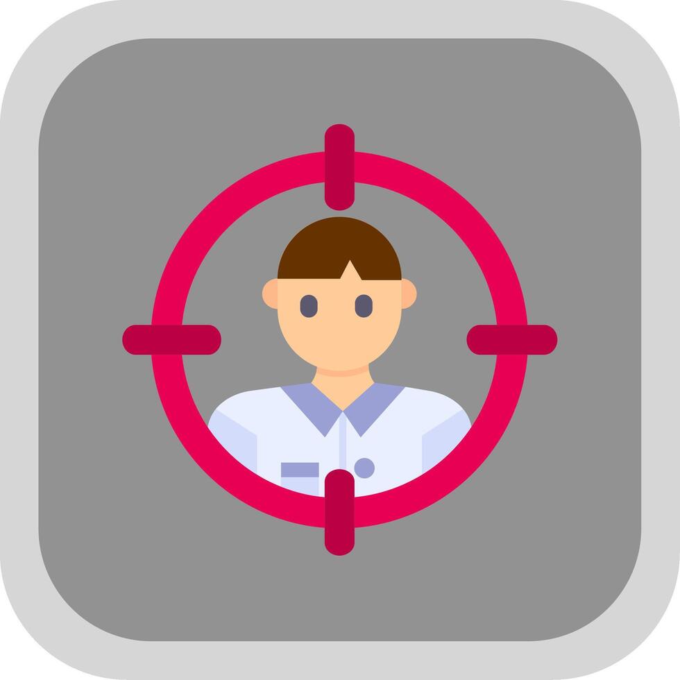 Target audience Flat Round Corner Icon vector