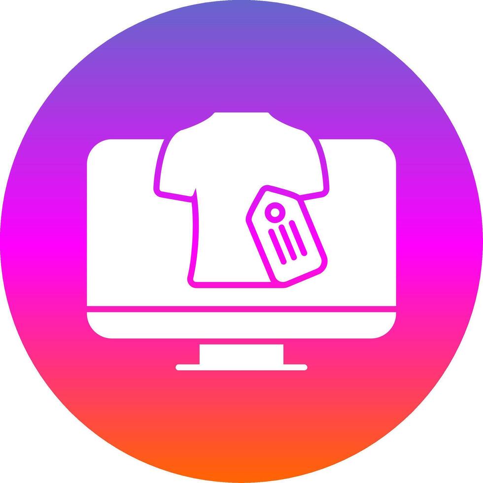 Online Shopping Glyph Gradient Circle Icon vector