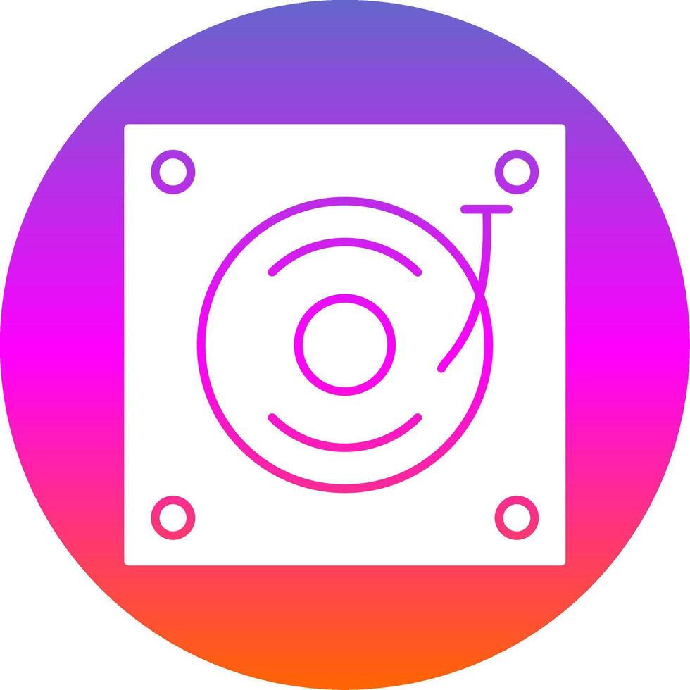 Turntable Glyph Gradient Circle Icon vector