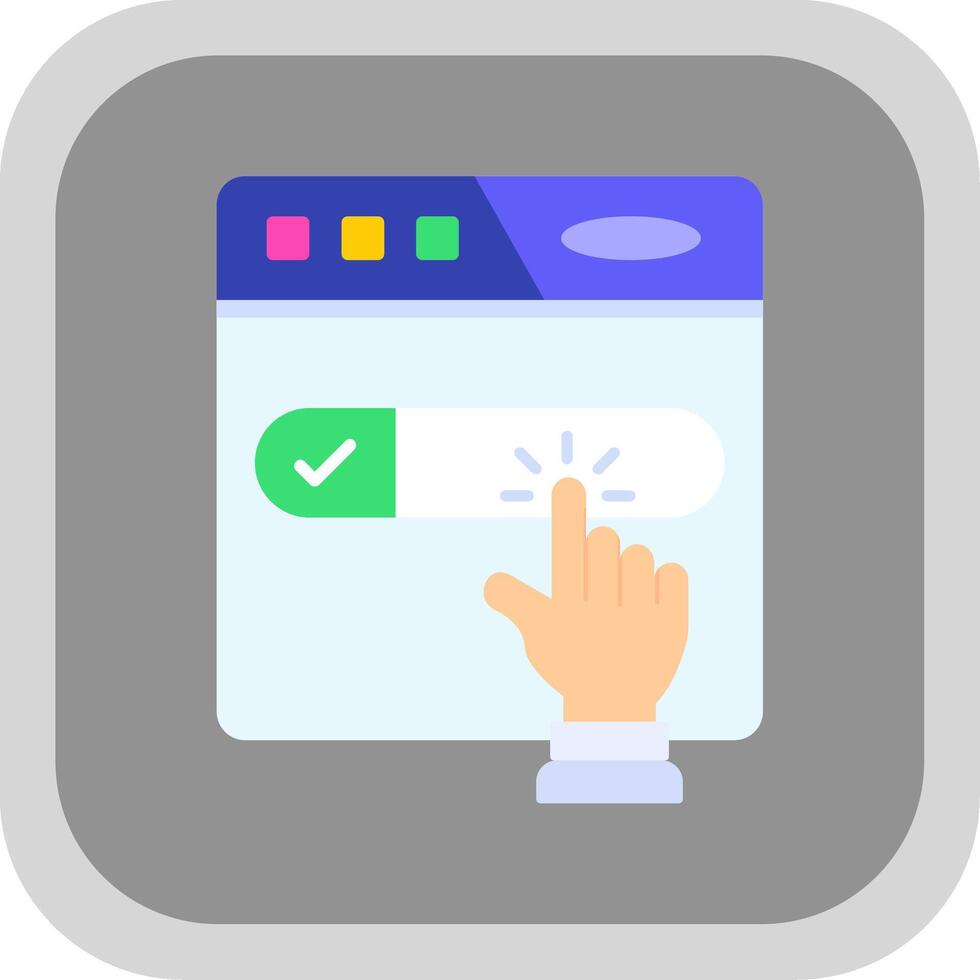 Subscribe Flat Round Corner Icon vector