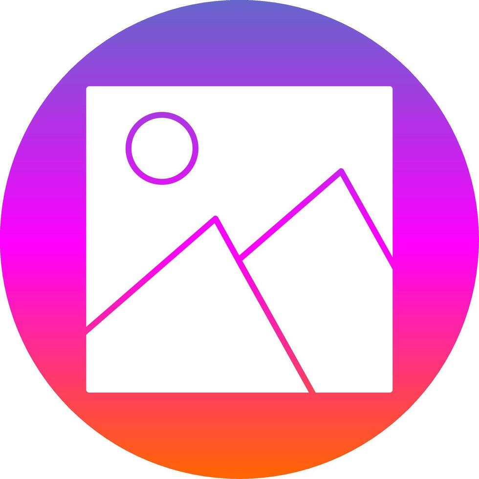 Picture Glyph Gradient Circle Icon vector