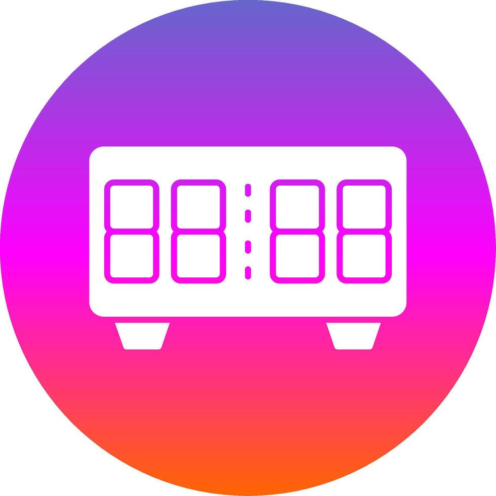 Digital Clock Glyph Gradient Circle Icon vector