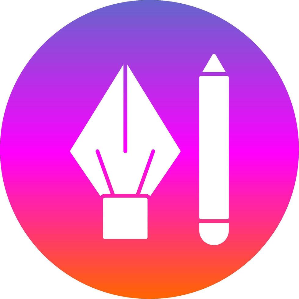 Pencil Glyph Gradient Circle Icon vector