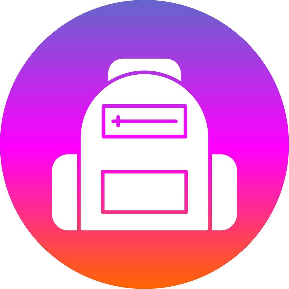 School Bag Glyph Gradient Circle Icon vector