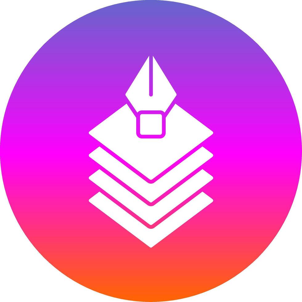 Layers Glyph Gradient Circle Icon vector