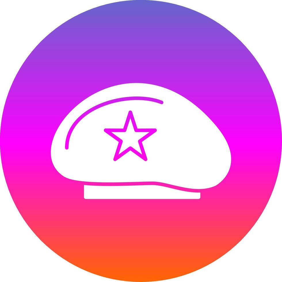 Beret Glyph Gradient Circle Icon vector