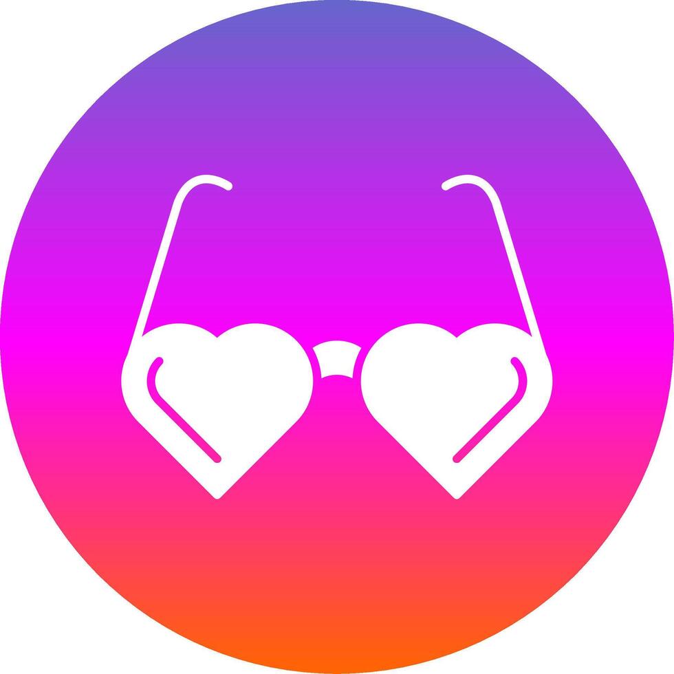 Heart Glasses Glyph Gradient Circle Icon vector