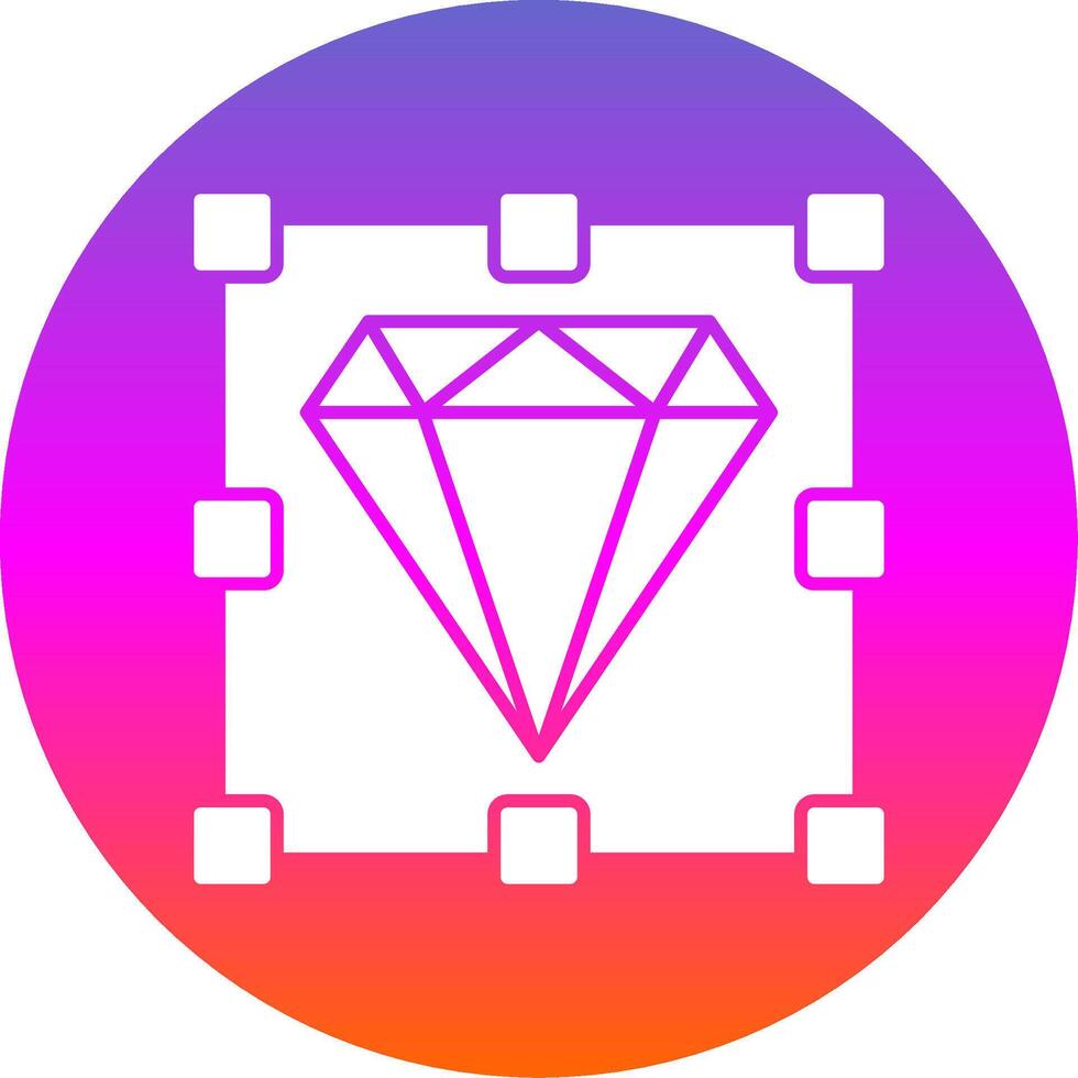 Diamond Glyph Gradient Circle Icon vector