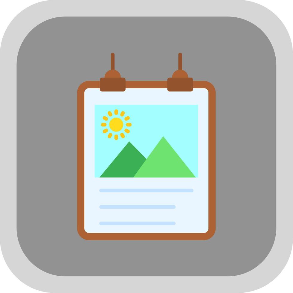 Poster Flat Round Corner Icon vector