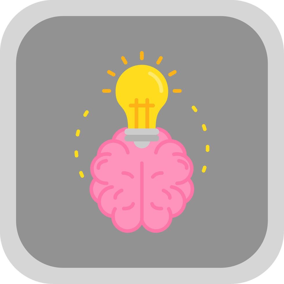 Brainstroming Flat Round Corner Icon vector
