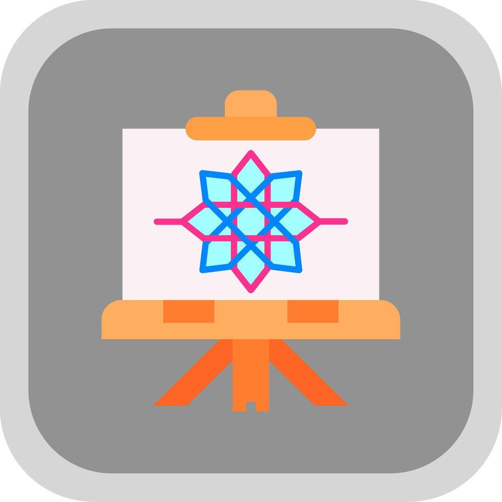 Abstract Flat Round Corner Icon vector
