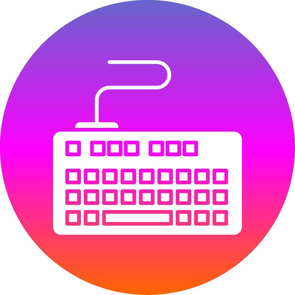Keyboard Glyph Gradient Circle Icon vector