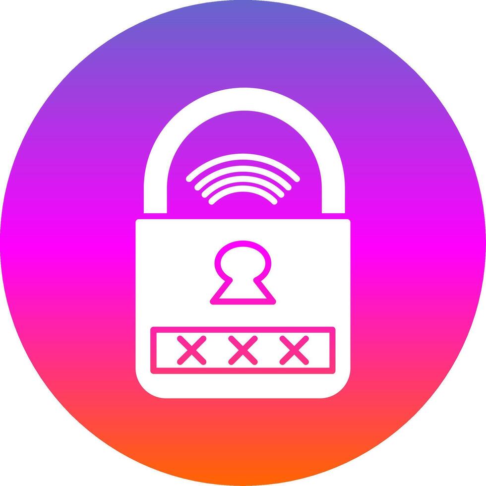 Smart Lock Glyph Gradient Circle Icon vector