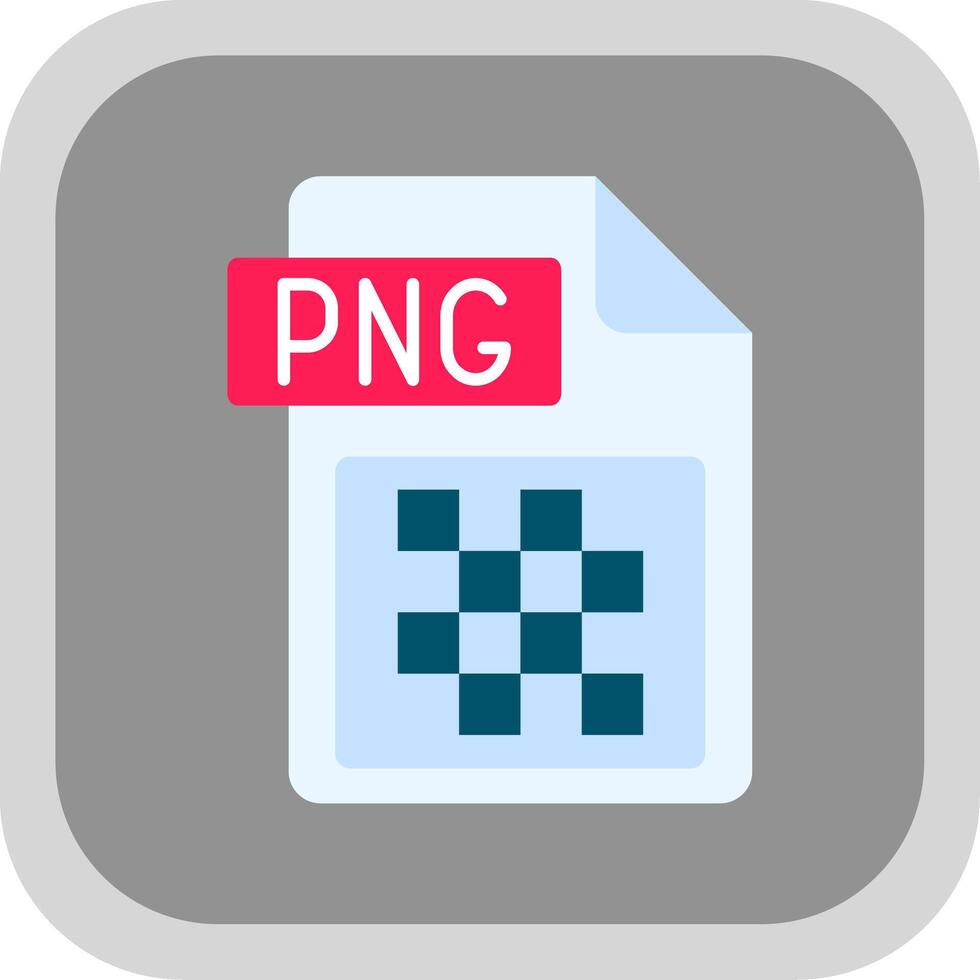 Png file format Flat Round Corner Icon vector