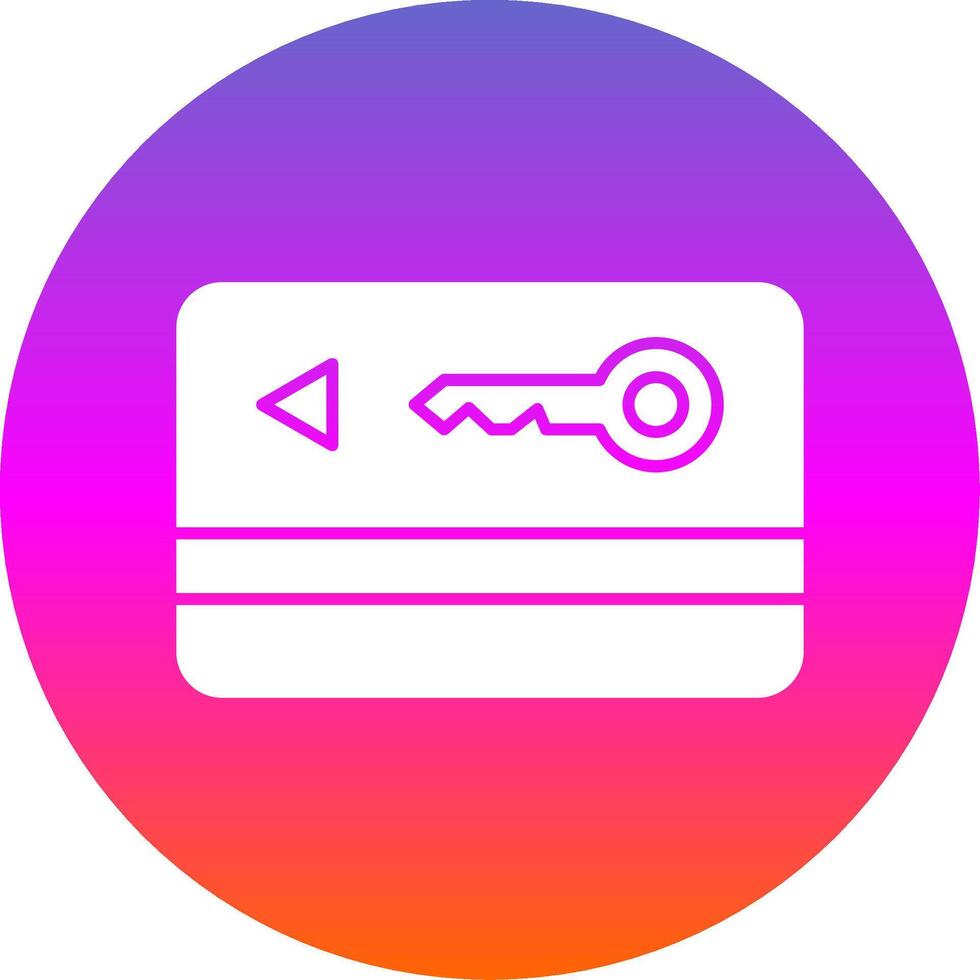 Key Card Glyph Gradient Circle Icon vector