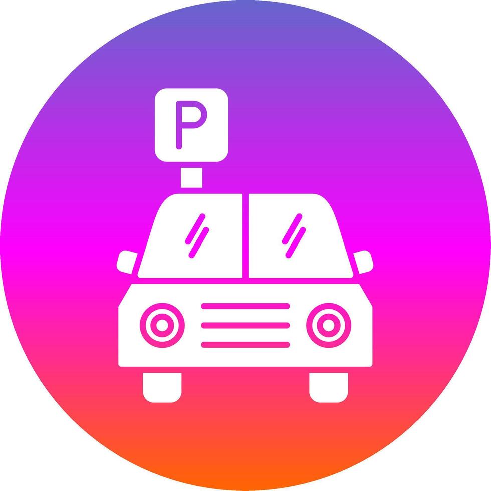 Parking Glyph Gradient Circle Icon vector