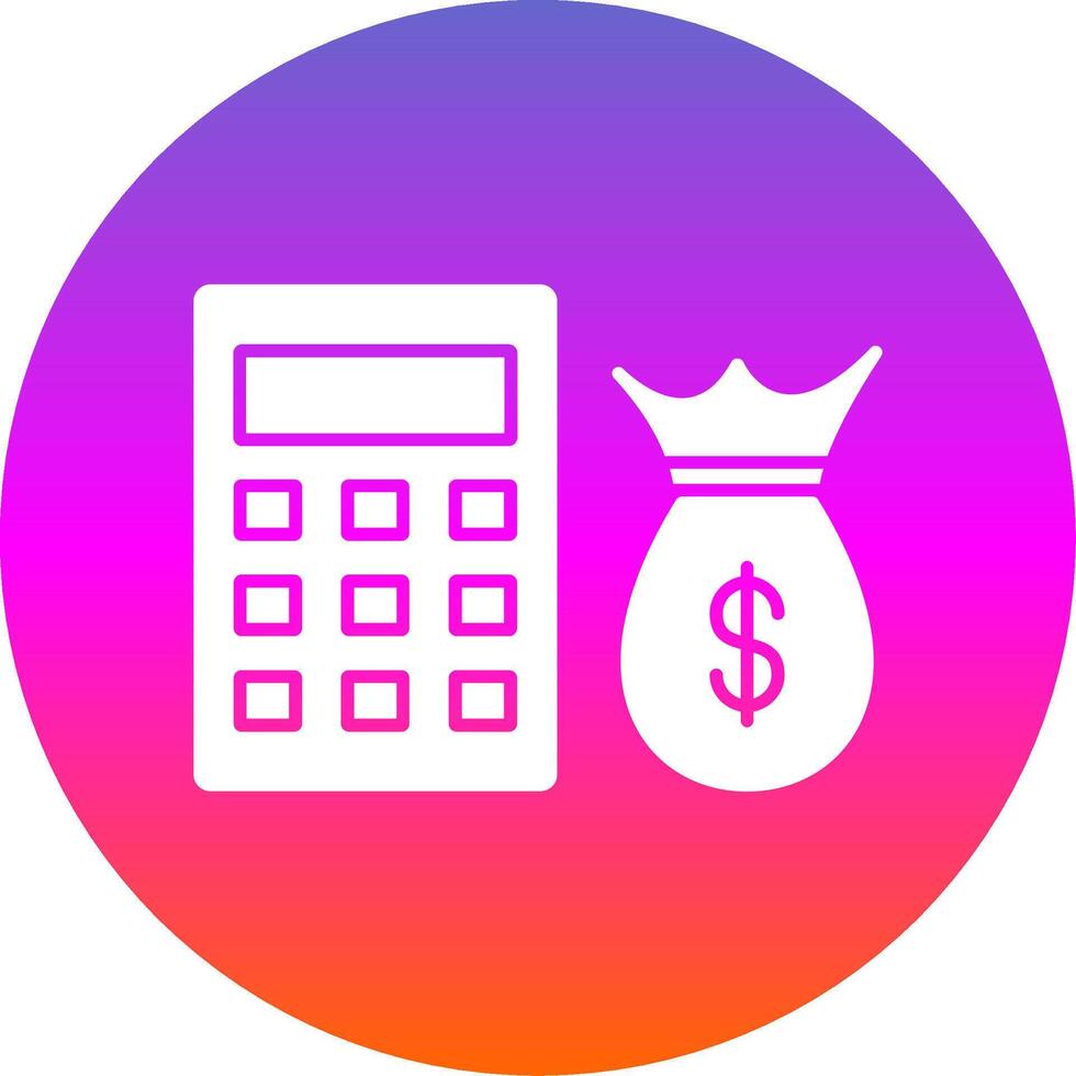 Accounting Glyph Gradient Circle Icon vector