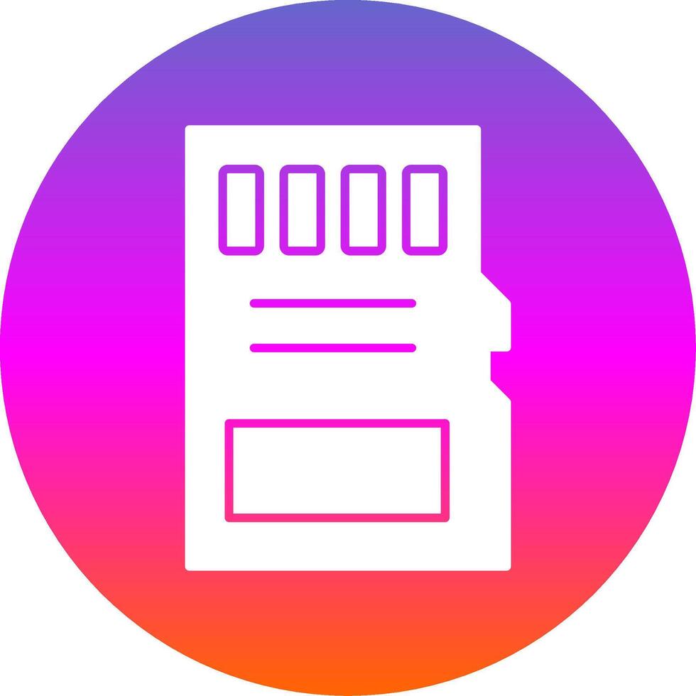 Sd Card Glyph Gradient Circle Icon vector