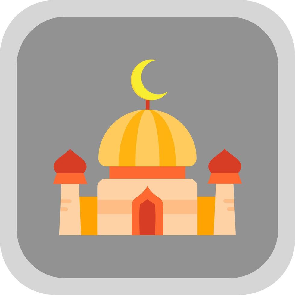 Dome Flat Round Corner Icon vector