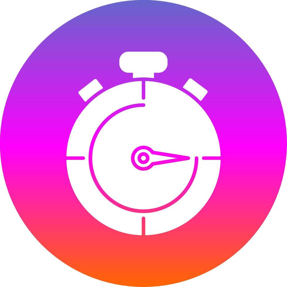 Stopwatch Glyph Gradient Circle Icon vector